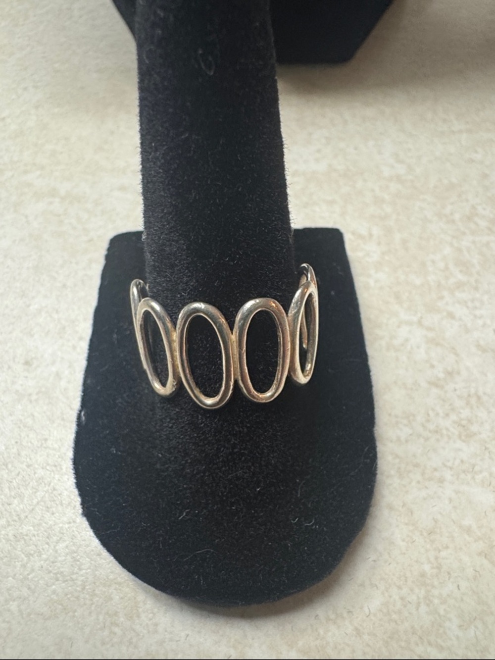 Sterling Silver Open Oval Link Ring - Silver Women Jewelry
